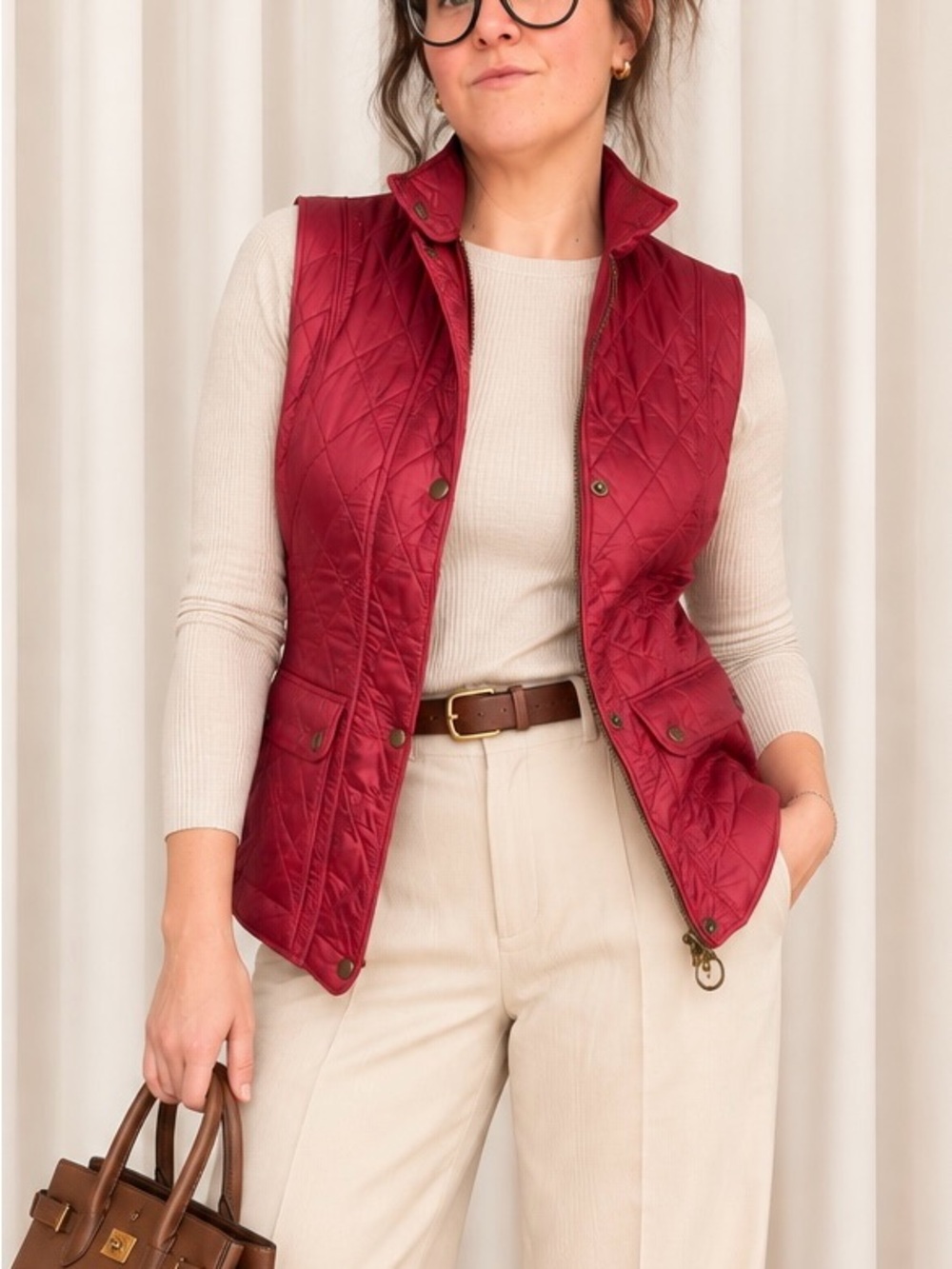 Barbour Wray Quilted Gilet Red Vest US 6 / UK 10